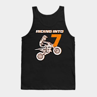 Riding into 7th birthday boy Dirt Bike B-day Gift For Kids Tollders Tank Top